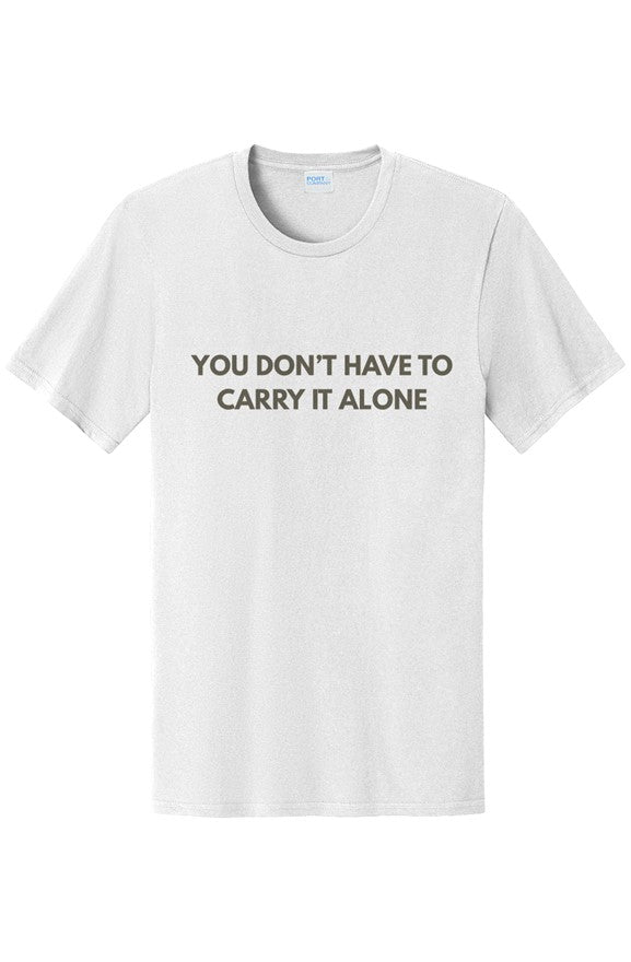 carry alone — Buddy Carry Tee, lightweight ringspun cotton, unisex athletic fit.