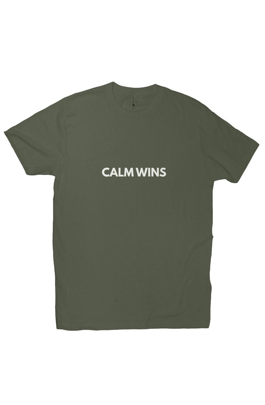 Calm Wins | At Ease Tee - Lightweight Premium Golf T-Shirt in olive green, featuring a clean design for athletic fit and comfort.