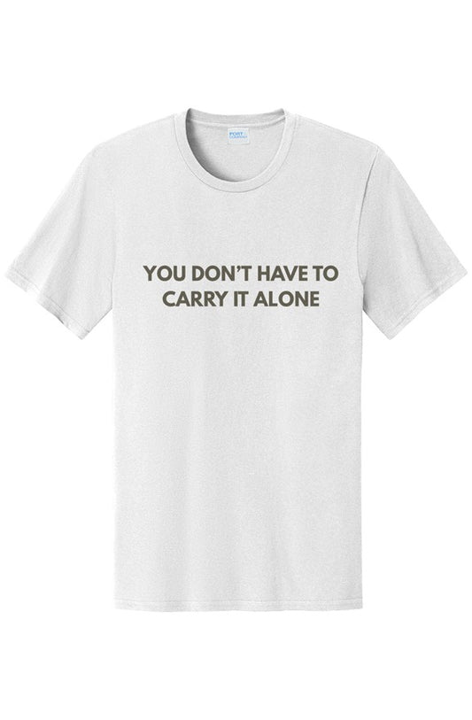 carry alone — Buddy Carry Tee, lightweight ringspun cotton, unisex athletic fit.